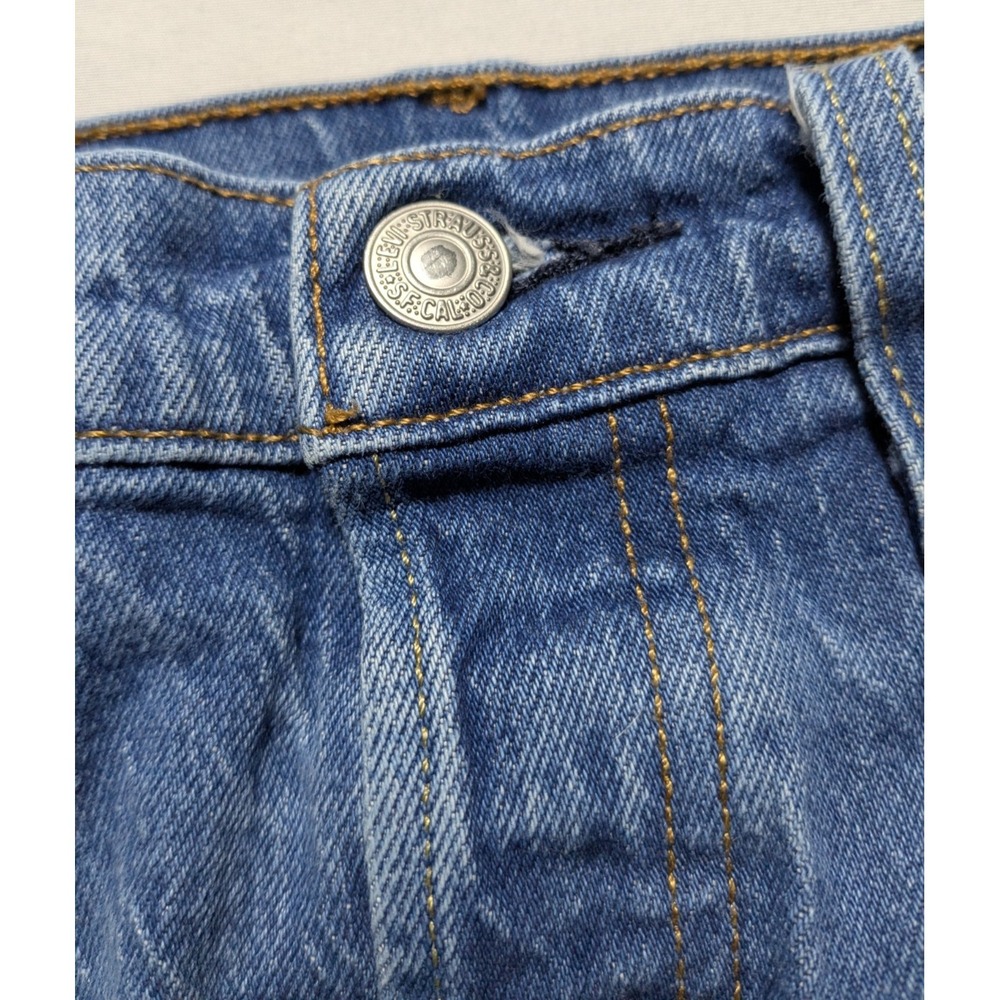 Levis 501 Button-Fly Cropped Raw Hem Straight Denim Jeans - Women‎ 28X26 - Picture 10 of 16